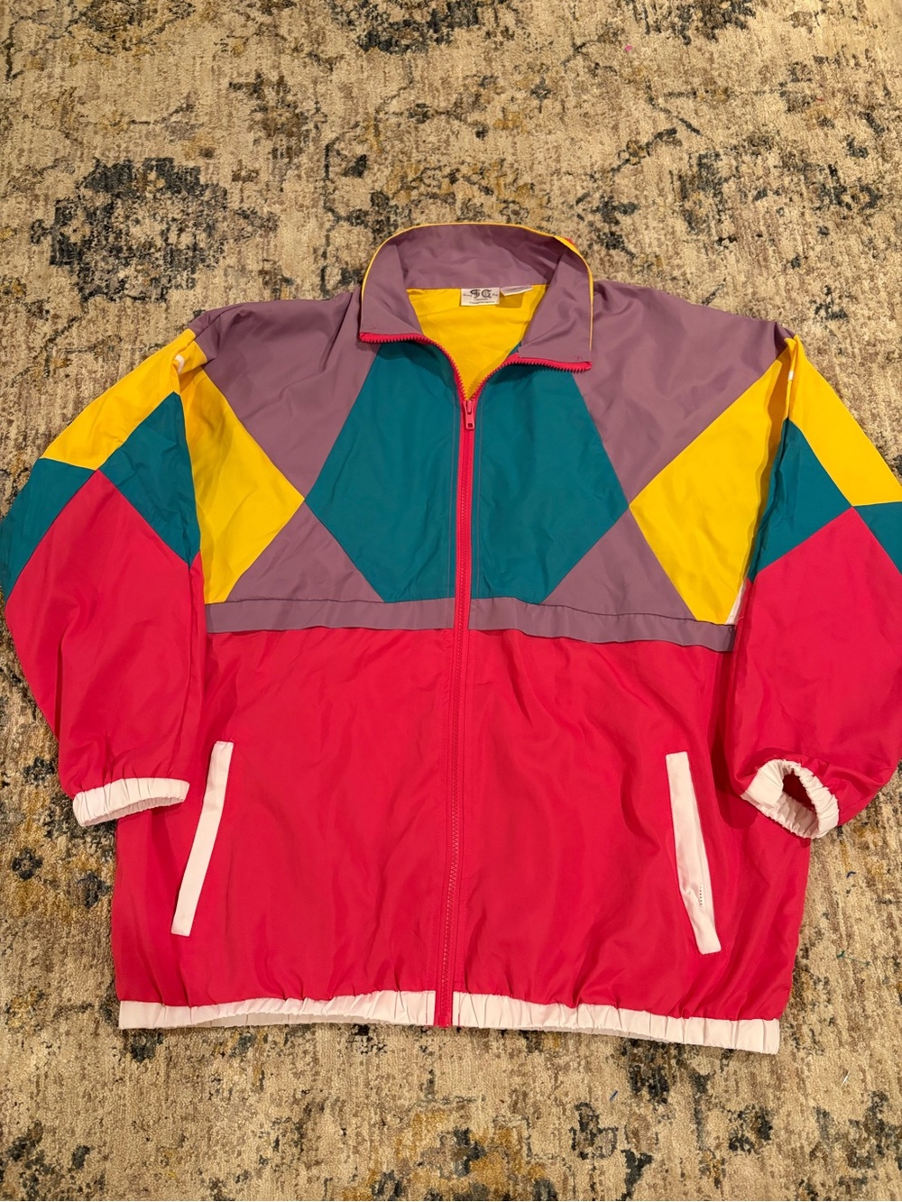 Funny Guy Creations Color Block 90s Windbreaker Medium Mens Nylon Track Jacket